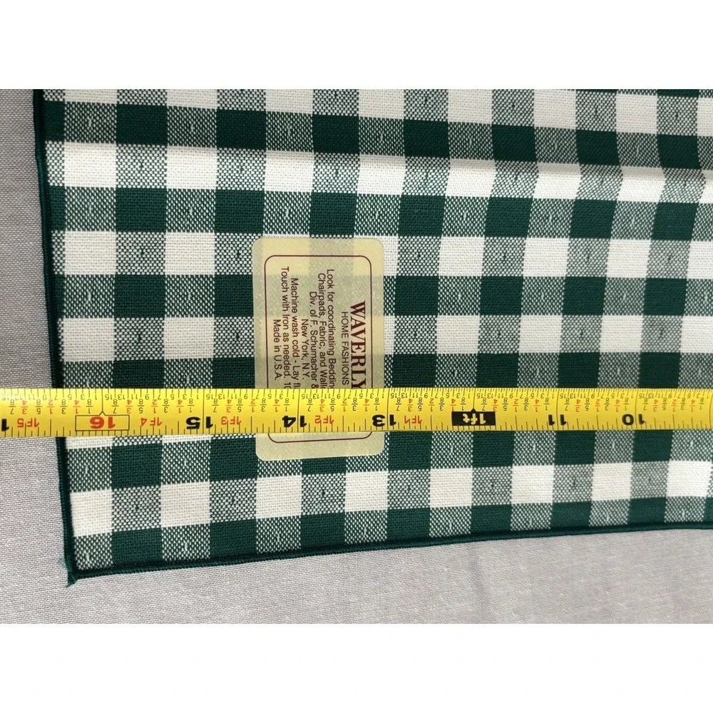 Vintage Green Gingham Table Linens: Country Cottage Set Of 4 Cloth Napkins